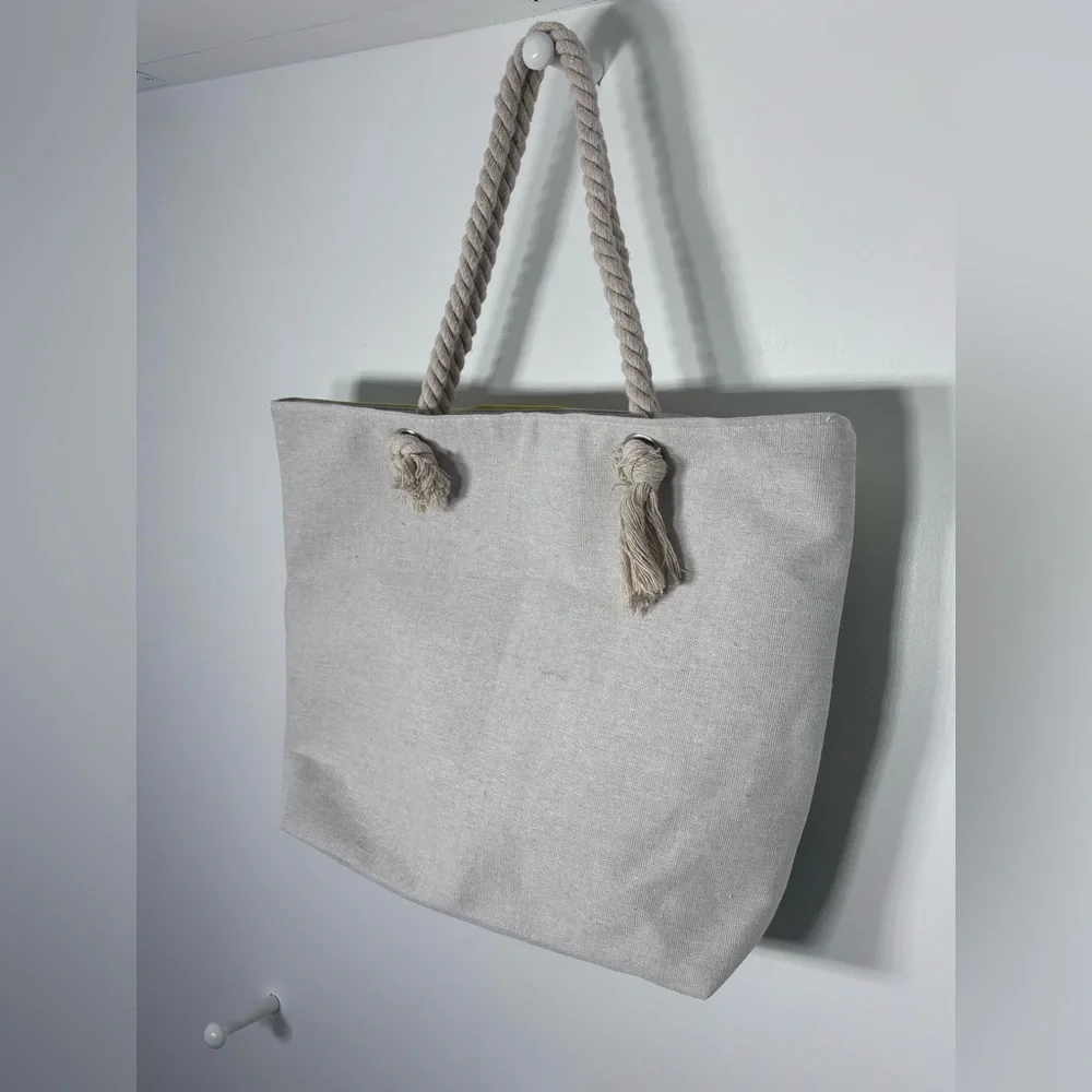 NWOT Sunflower Field Canvas Rope Handle Tote Bag Medium Size 12x17x5 - Picture 4 of 6